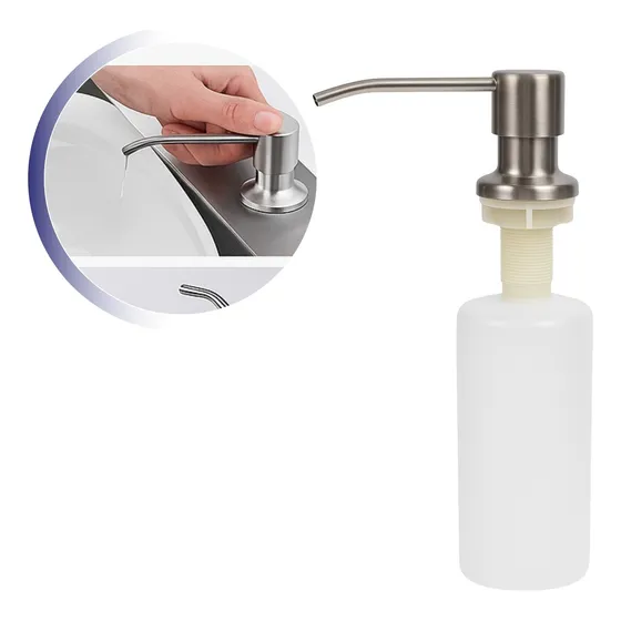 Dispenser Dosador Inox Para Detergente Embutir Pia E Cuba