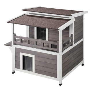 Vevor Casa Para Gatos De Madera De 2 Pisos Al Aire Libre Vevor Casa Para Gatos De Madera De 2 Pisos Al Aire Libre
