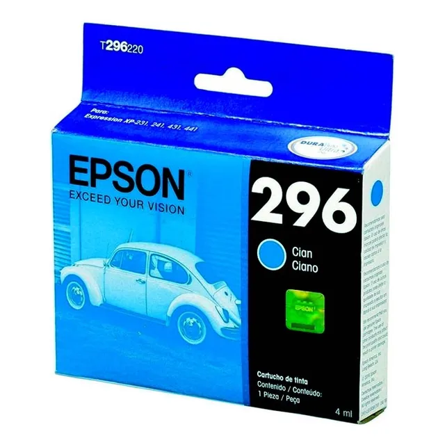 Cartucho De Tinta Epson T296 Original T296220 Cian