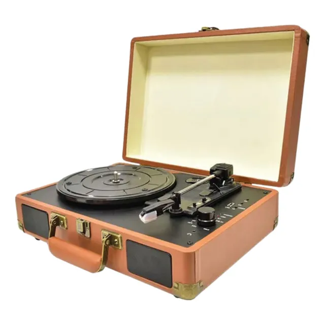 Tocadiscos Con Parlantes Bluetooth Entrada Aux Usb Maletin