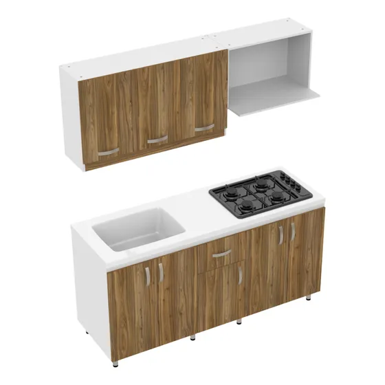 Cocina Integral Ambar Cuerpo Blanco /frentes Color 180x60 Color Blanco Rh/ Gracia