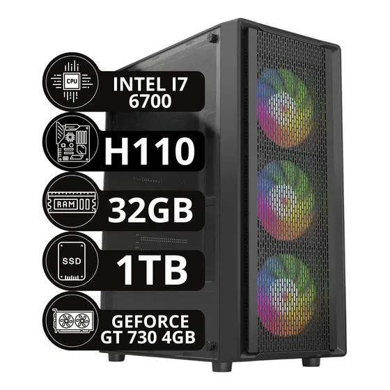 Pc Computador Gamer I7 6°ger 32gb Ssd 1tb Placa De Video 4gb