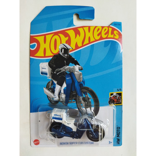 Hot Wheels Honda Super Cub Custom Moto 5/5 Azul Mt4 Hot Wheels Honda Super Cub Custom Moto 5/5 Azul Mt4