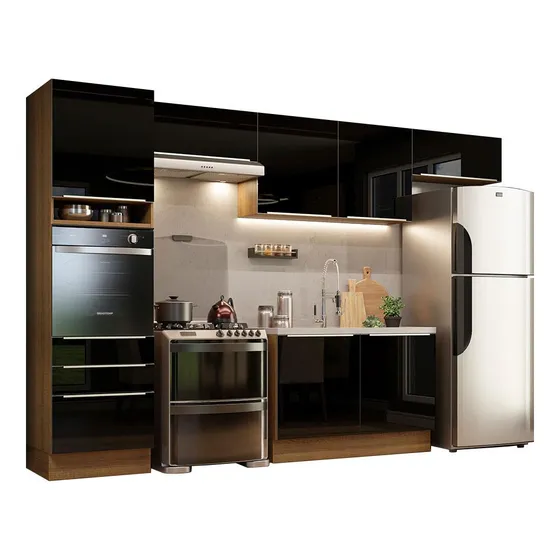 Madesa Gabinete Integral Completa 340cm Lux Rústico/negro 01