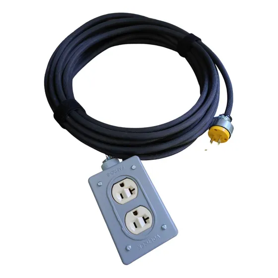 Extension Uso Rudo Cca Calibre12, 2polos 10m Caja 2 Enchufes