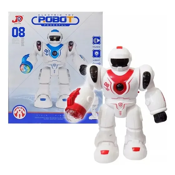 Robot Camina Con Luz Y Sonidos Color Blanco