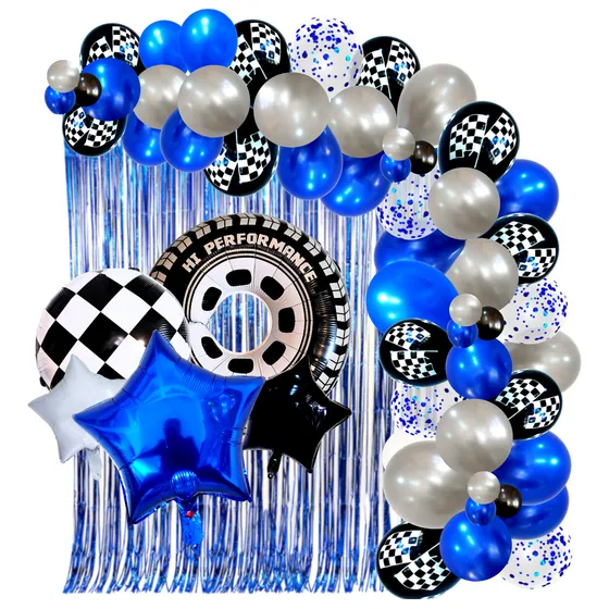 Arco De Globos Para Decorar Tematica Carreras F1 Azul