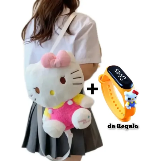 Bolso Peluche Hello Kitty + Reloj
