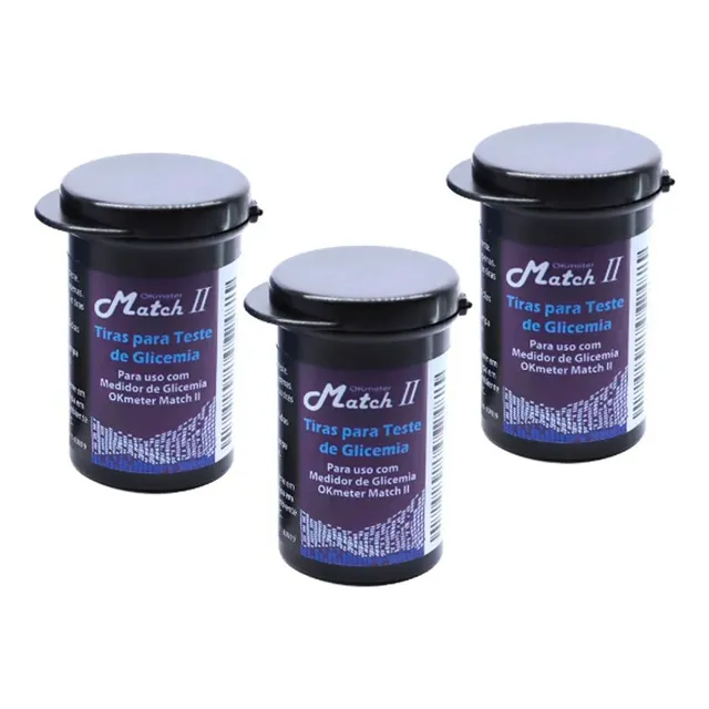 150 Tiras Fitas De Glicemia Match Ii Ok Meter Medir Glicose