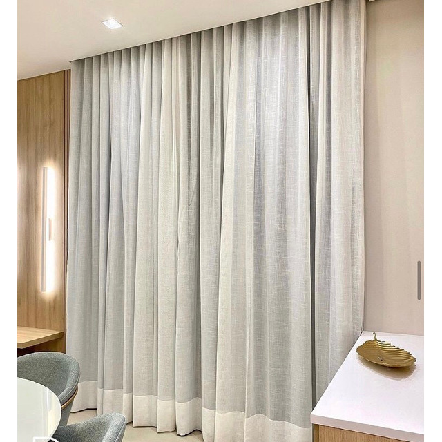 Cortina Trilho Duplo Gaze Linho C/ Blackout 100% 6m X 2,70m Cortina Trilho Duplo Gaze Linho C/ Blackout 100% 6m X 2,70m
