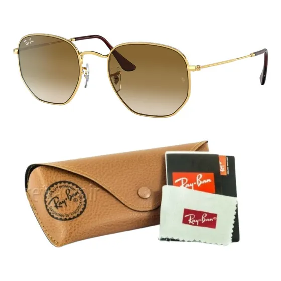 Óculos Hexagonal Ray-ban Retrô Com Estilo Sofisticado