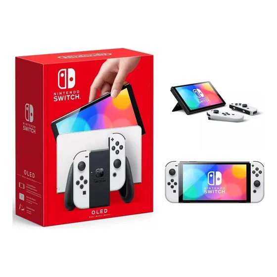 Nintendo Switch Oled Branco 64 Gb Hdmi con Controles