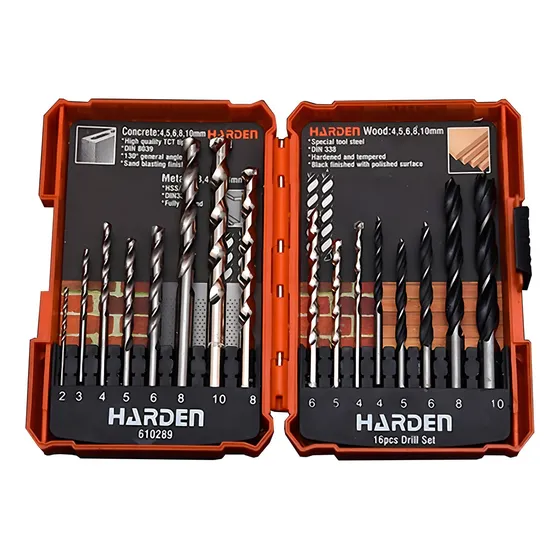 Juego Mechas Combinadas Brocas 16pzas Harden 610289