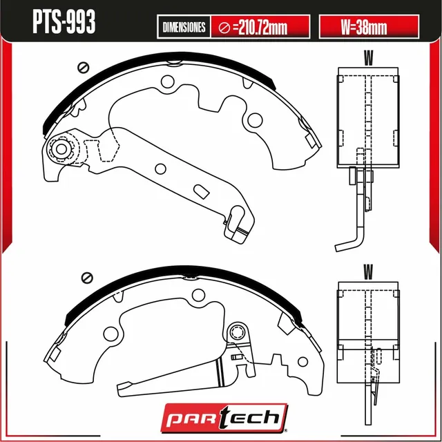 Balatas Tambor Traseras Ford Ecosport 2.0l L4 2004-2012