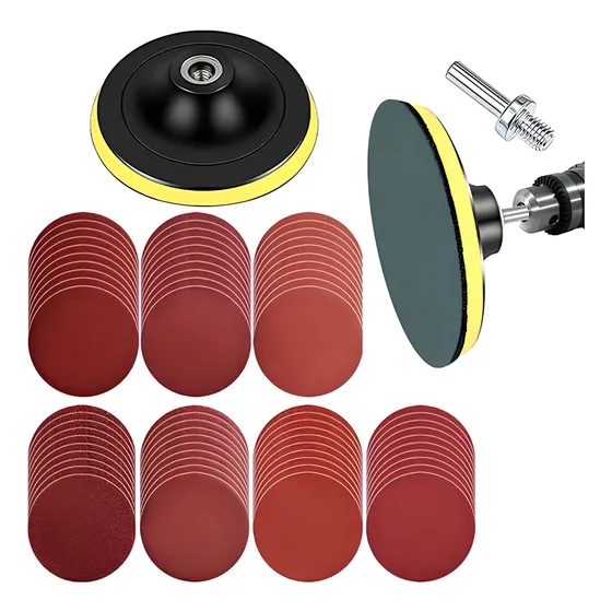 Kit Disco Base Velcro 100 Lija 125mm Pulir Taladro Amoladora