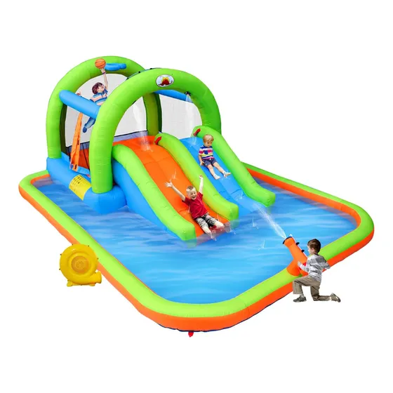 Parque Acuático Inflable Wellfuntime Con Soplador Y Casa Con