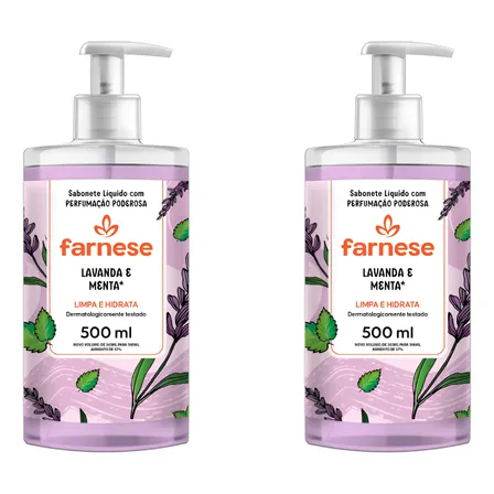 Kit 2 Sabonete Liquido Farnese Lavanda 500ml