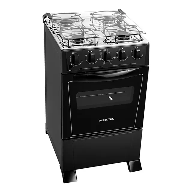 Cocina Super Gas Monte Carlo Negra 4 Hornallas 375c Punktal