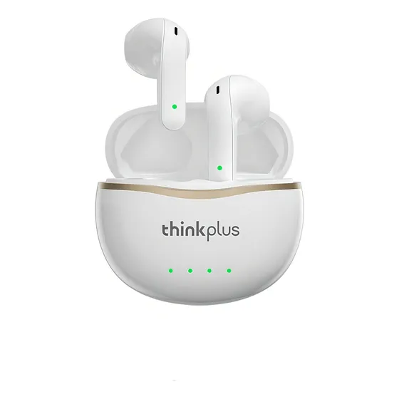 Auriculares in-ear gamer inalámbricos Lenovo EarPods Pro Live Pods X16 blanco con luz LED