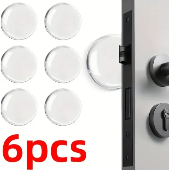Set 6 Topes Antigolpe Adhesivos Para Paredes Puertas Y Pomos