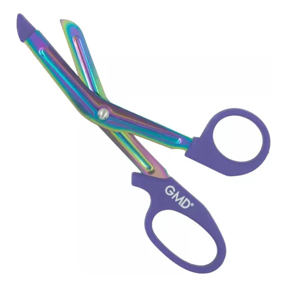 Tijera De Trauma Corta Todo Gmd Arcoiris En Acero Inoxidable Color Morado Rainbow