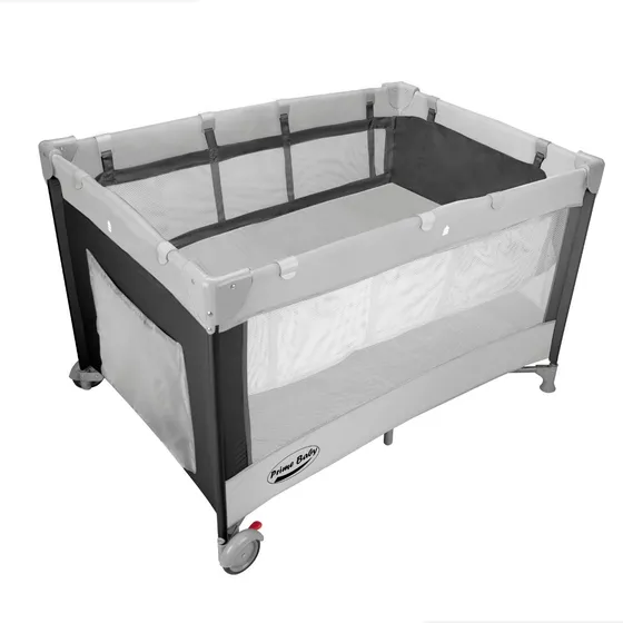 Berço Amici Prime Baby Chiqueirinho Desmontável Regulável Cinza