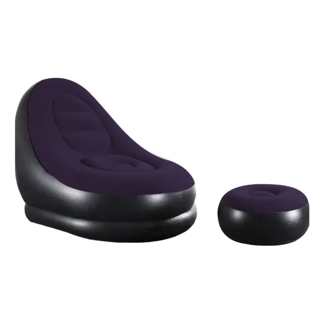 Poltrona Sofá Inflável Ultra Conforto Com Puff, Inclui Bomba