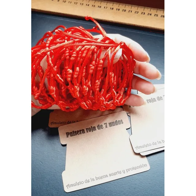 Pulsera/tobillera 7nudos Rojas Con Hilo De Seda.protección