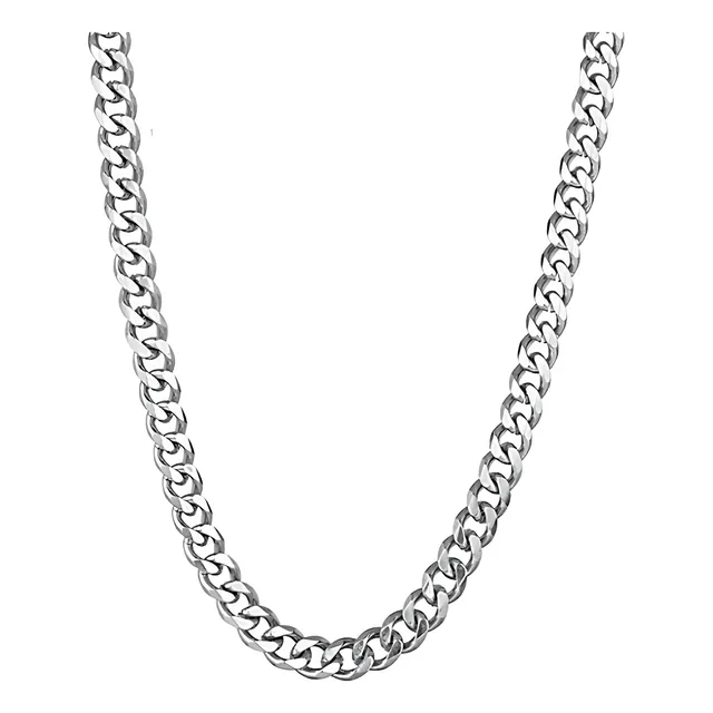 Cadena 55 Cm Titanio Plateada 5 Mm De Grosor Hombre