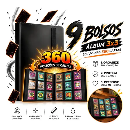 Fichário Álbum Para Cartas Pokémon - 360 Cartas Pasta Otug, Pasta para Cartas TGC, MTG, P…