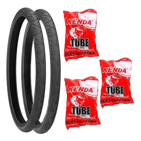 Par Pneu Bike Praieiro Levorin Aro 26x1.95 + 3 Câmaras Kenda