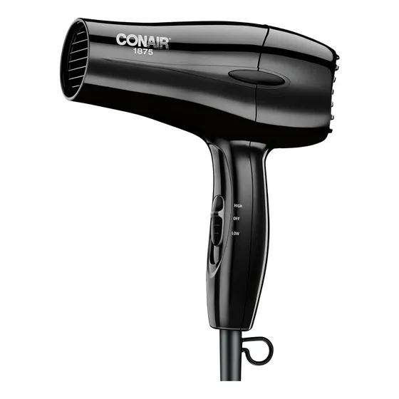 Secadora Cabello Conair Iones Cerámica Viaje Compacta Ligera Color Negro