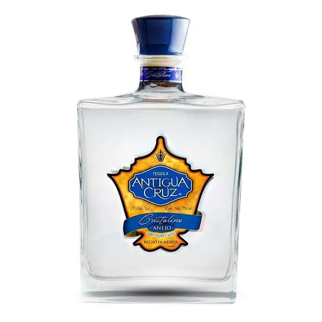 Tequila Antigua Cruz Añejo 100% Puro de Agave Cristalino 750ml