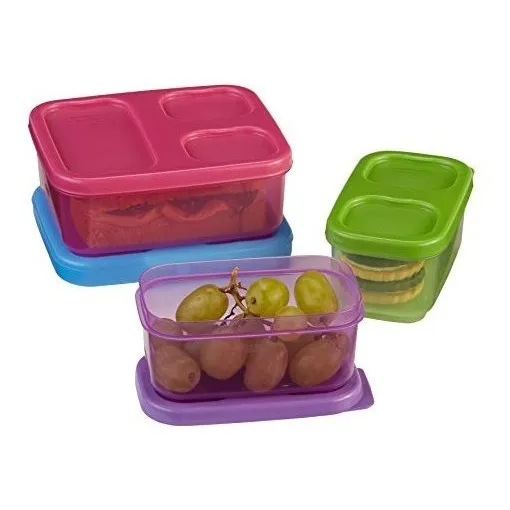 Kit Contenedor Almuerzo Lonchera Para Niño Azul Naranja