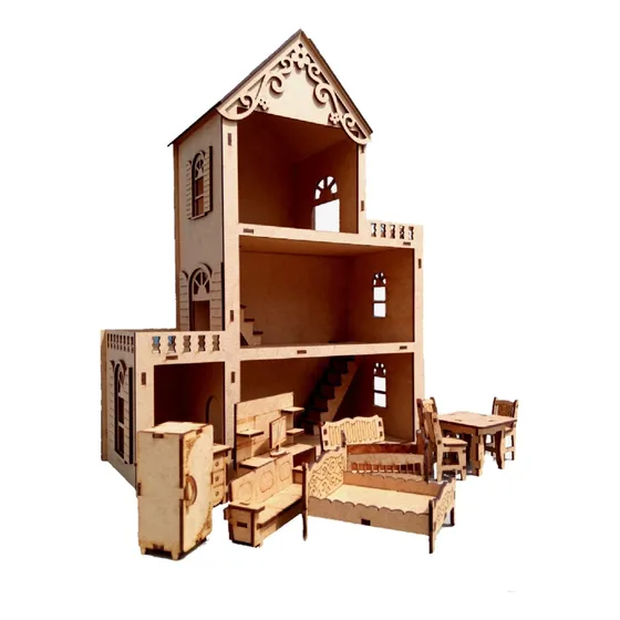 Casinha De Bonecas Brinquedos Para Meninas Lol Polly Mdf Cru