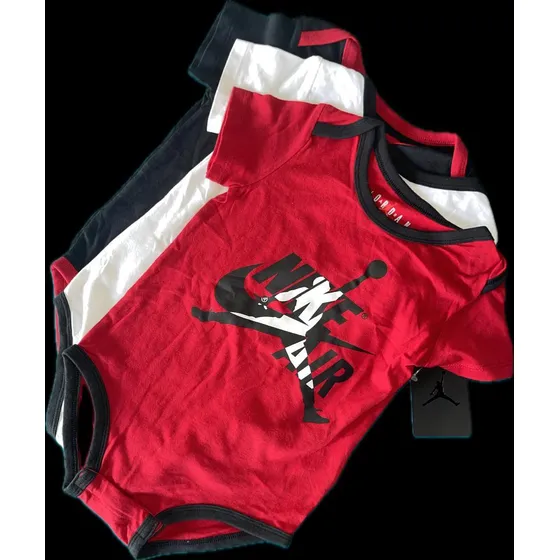 Nike Jordan Body Manga Corta Surtido Bebe Set De 3 Unidades