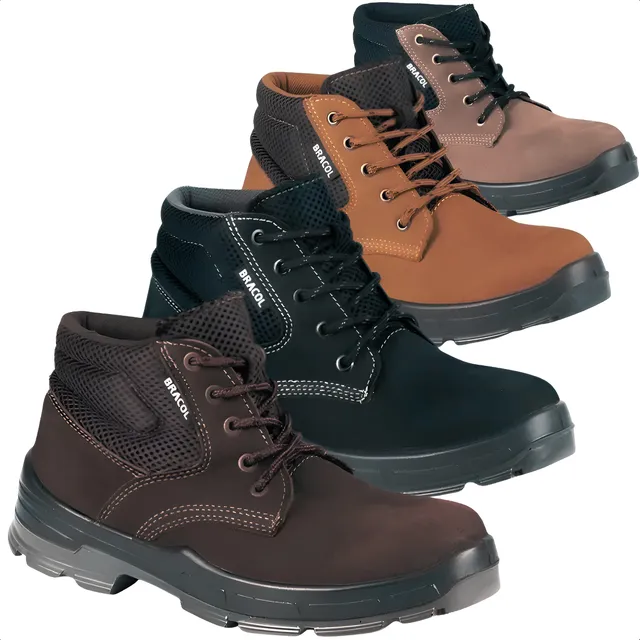 Bota Botina Segurança Bracol Sapato Coturno Nobuck Com Ca