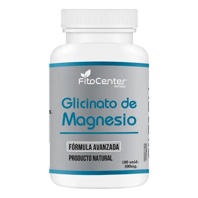 Glicinato De Magnesio Fitocenter Natural 300mg 100 Capsulas