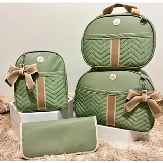 Kit Bolsa Saída Maternidade Verde-claro