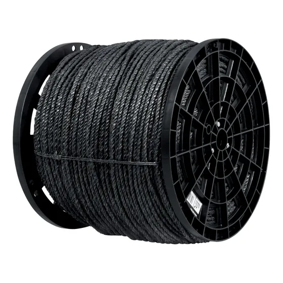 Cuerda Negra De Polipropileno 6 Mm, Carrete 20kg