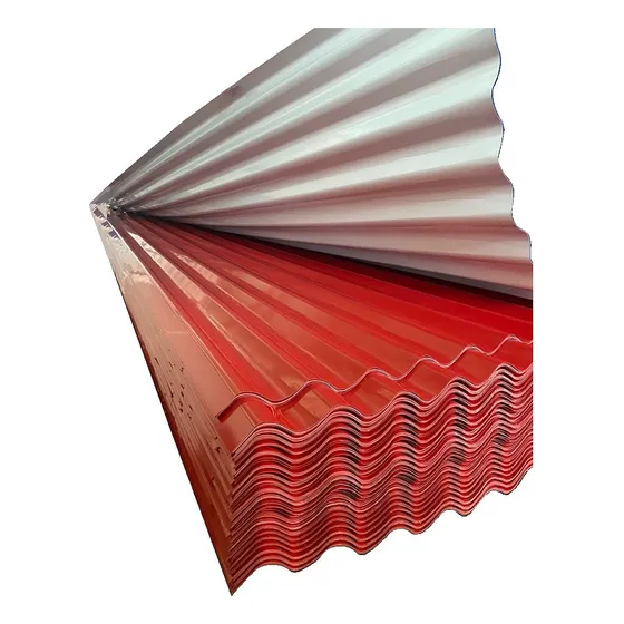Lamina Zinc Ondulado Pre Pintado Rojo / Blanco   3,66 M