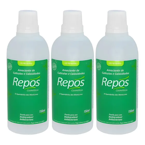 Repos - 3 Amaciantes Cutículas E Calosidades 120 Ml