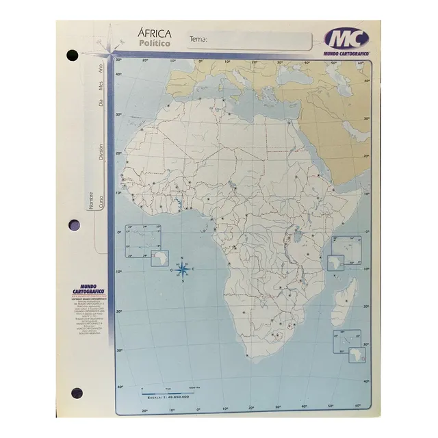 Mapa Mc Num 3 Africa Division Politica X 40 Unidades