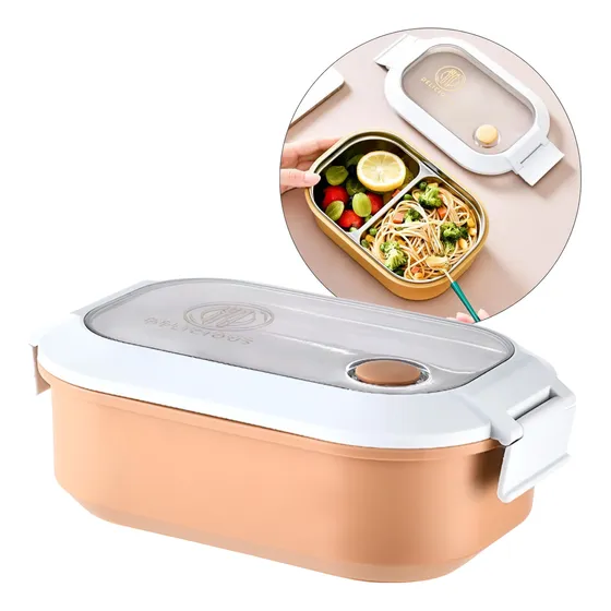 Lunchera Doble Vianda Comida Taper Acero Inoxidable Plastico