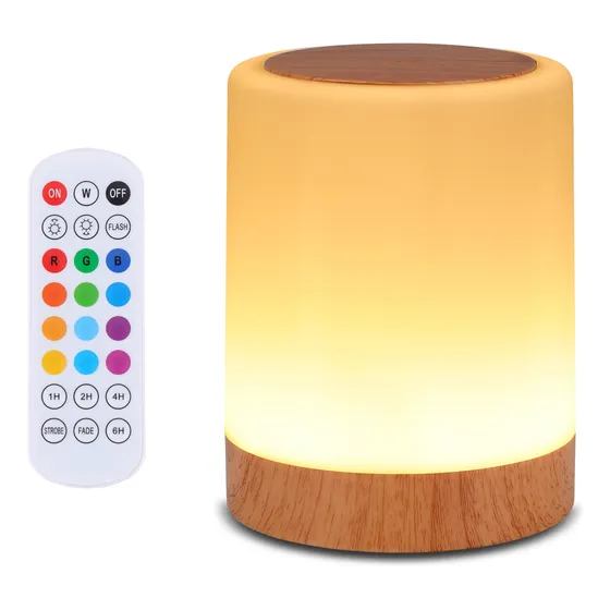 Luminaria Led De Abajur Rgb Recarregavel C/ Touch E Controle