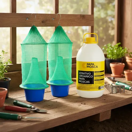 2 Armadilhas Papa Mosca, 5 Litros Atrativos Refil, Atrativo
