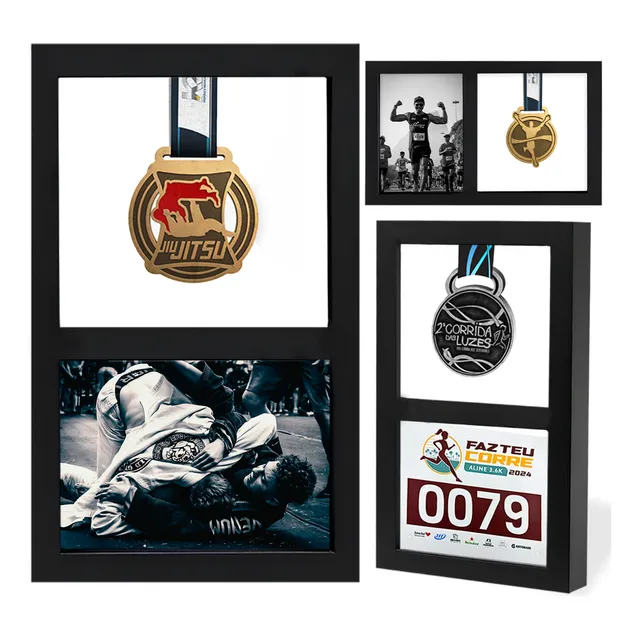 Porta Medalhas Quadro Moldura Horizontal E Vertical | 2 Em 1
