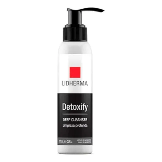 Gel Deep Cleanser Lidherma Detoxify para piel grasa mixta normal seca de 110g