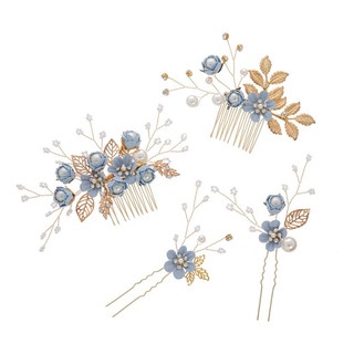 4 Piezas De Accesorios Para El Cabello De Novia Con Flores. 4 Piezas De Accesorios Para El Cabello De Novia Con Flores.