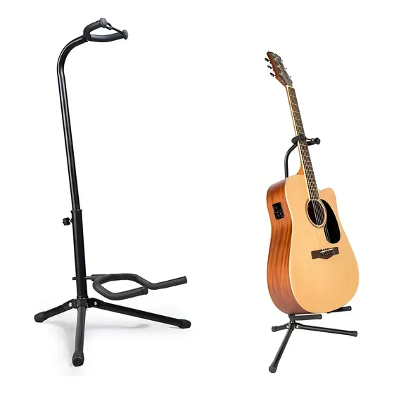 Atril Soporte De Guitarra Acústica Clásica Eléctrica Bajo Color Negro | Cuotas sin interés